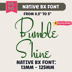 native BX embroidery font, Coastal Hug Resizable BX 13-125mm Edit!