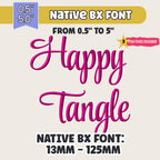 Native BX Embroidery Font, Happy Tangle BX Embrilliance 13-125mm,