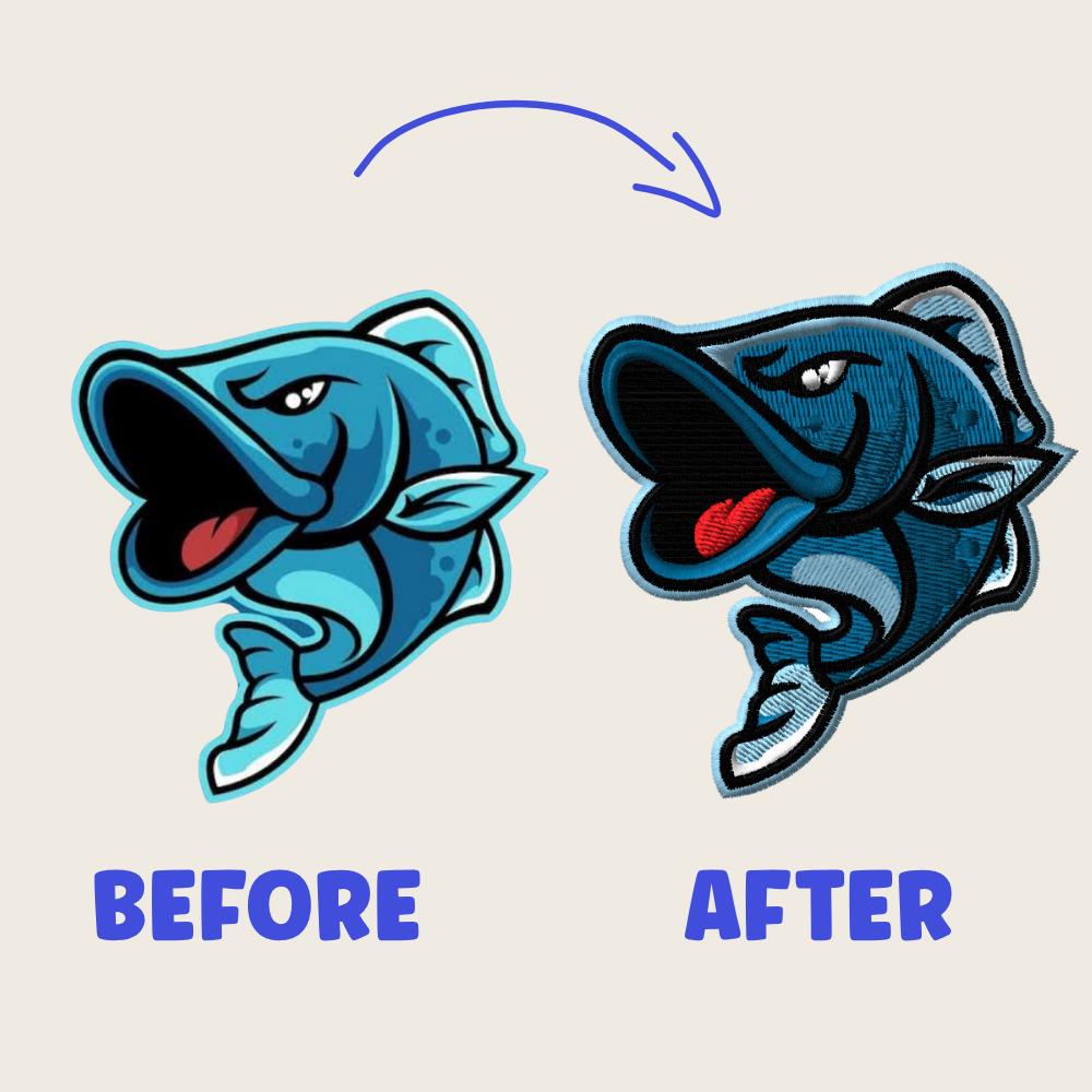Custom Embroidery Digitizing, Convert PNG To PES, Logo Files Fast!