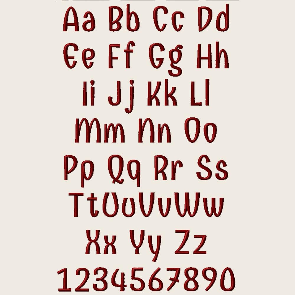 native BX font' Coastal Hug Embroidery Font, BX.5 13-125mm Stitch
