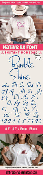 native BX embroidery font, Coastal Hug Resizable BX 13-125mm Edit!