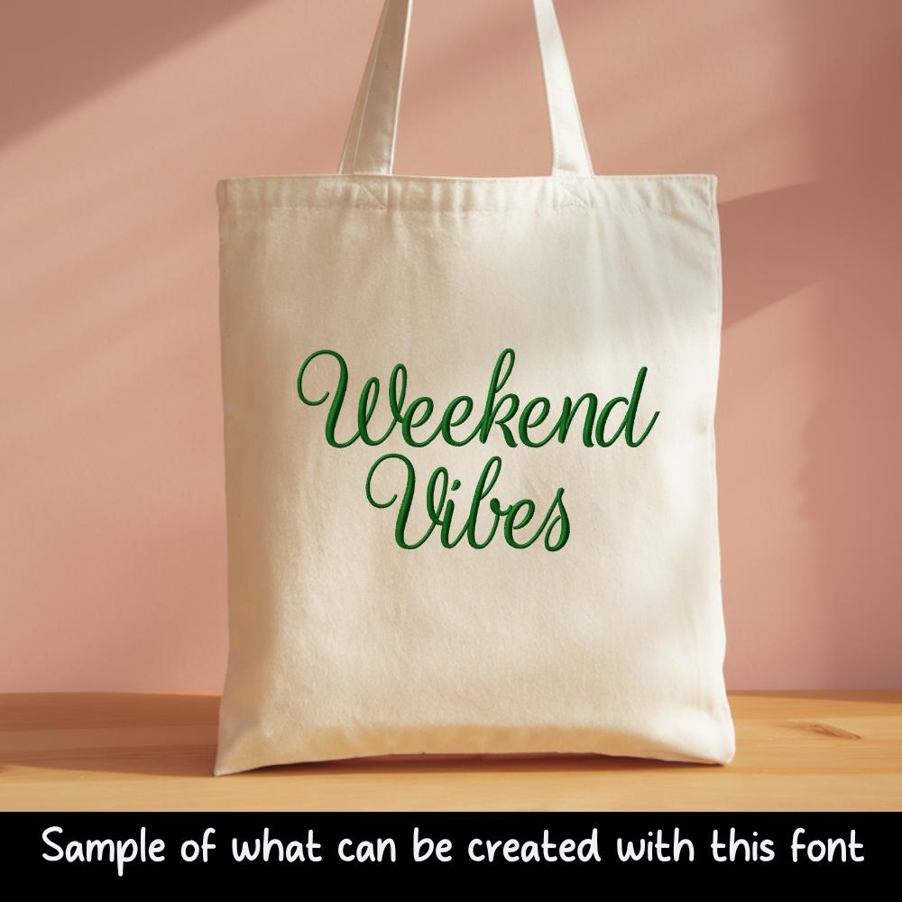 Native BX font' Coastal Hug Embroidery Font 13-125mm UppercaseXL