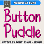 BX Embroidery Font, Coastal Hug Script Alphabet, Resize 13mm–125mm