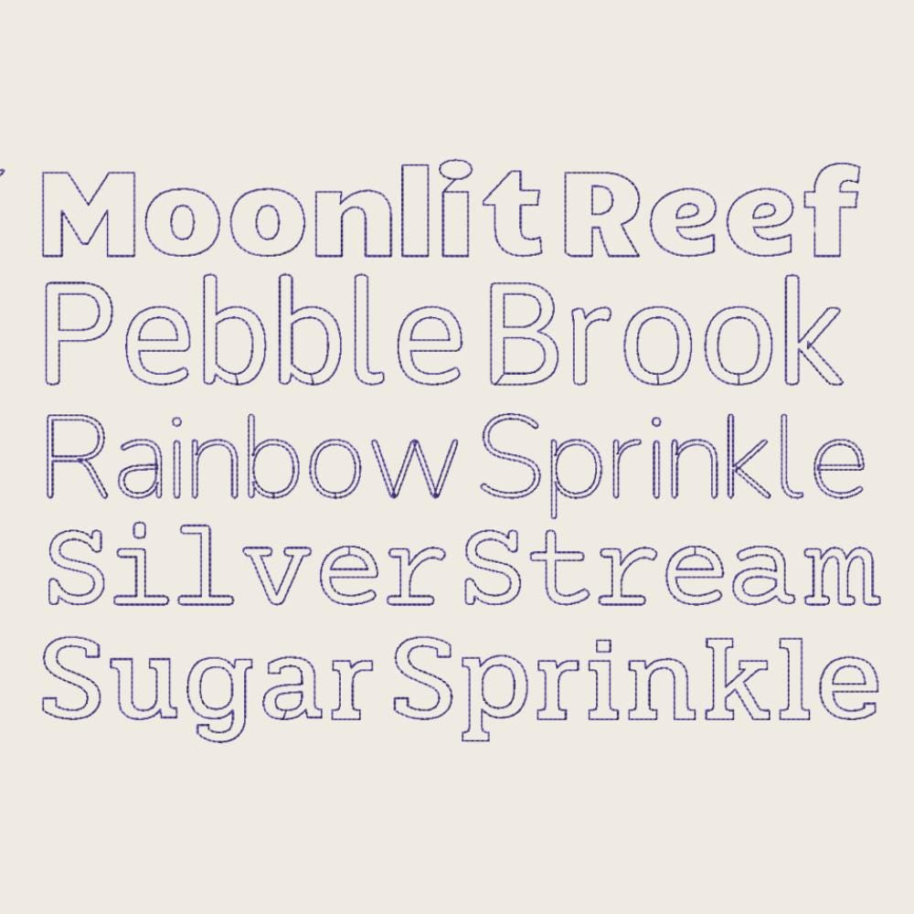 BX Embroidery Font, 10 Native BX Fonts, 13mm-125mm Resizable Upper