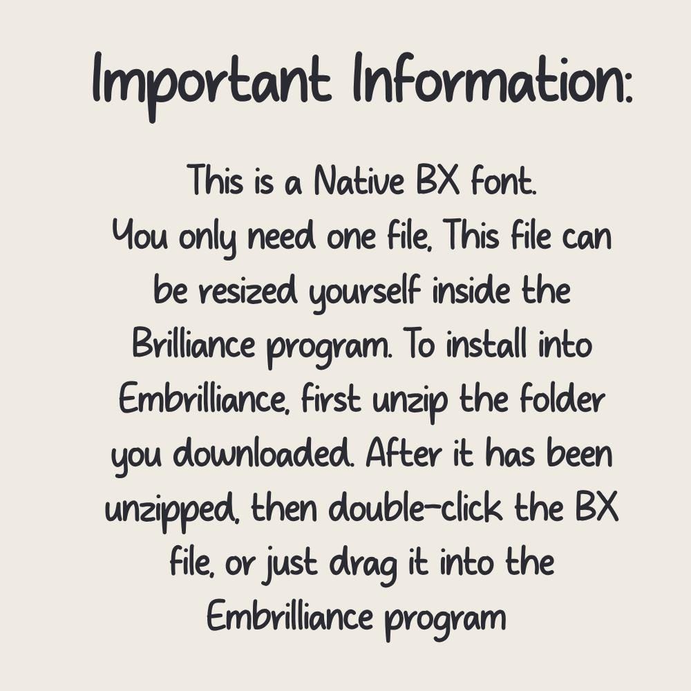 Native BX Embroidery Font Coastal Hug ObjectBased Editable 13-125mm
