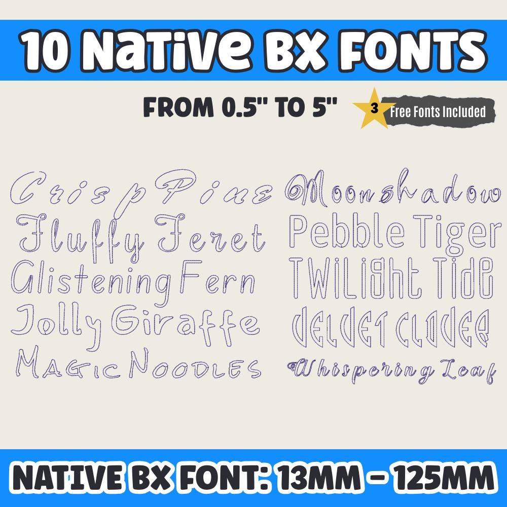 bx embroidery font', BX Native Embrilliance Font Sets, 13-125mm