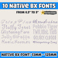 bx embroidery font', BX Native Embrilliance Font Sets, 13-125mm