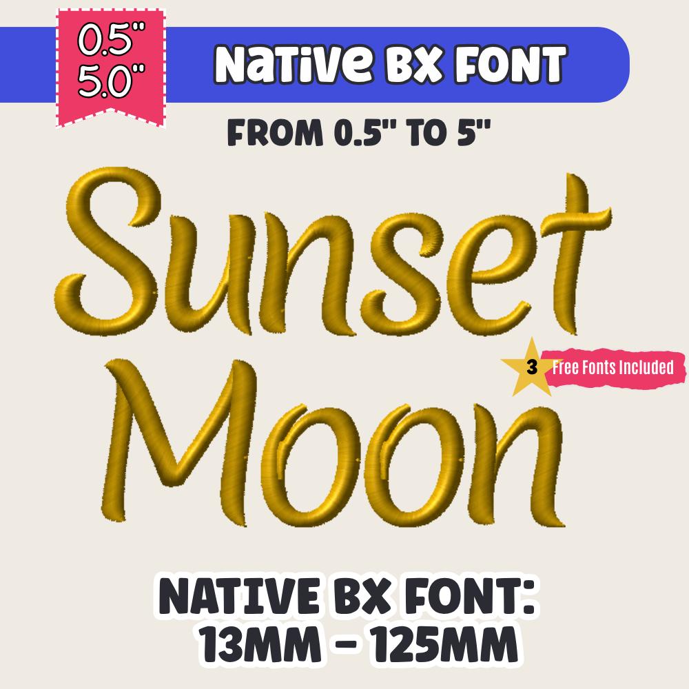 Native Bx Embroidery Font, Coastal Hug 13-125mm Resizable Editable