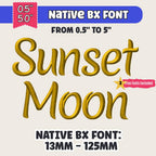 Native Bx Embroidery Font, Coastal Hug 13-125mm Resizable Editable