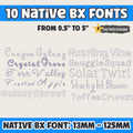 BX Embroidery Font' Native Embrilliance 10-Font Set, 13mm-125mm!