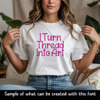 BX Embroidery Font, Coastal Hug Script, 13mm–125mm Resizable Edits