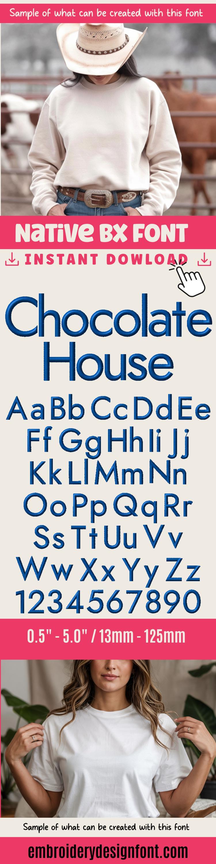 Native Bx Embroidery Font, Coastal Hug BX, Scalable 13-125mm Fonts
