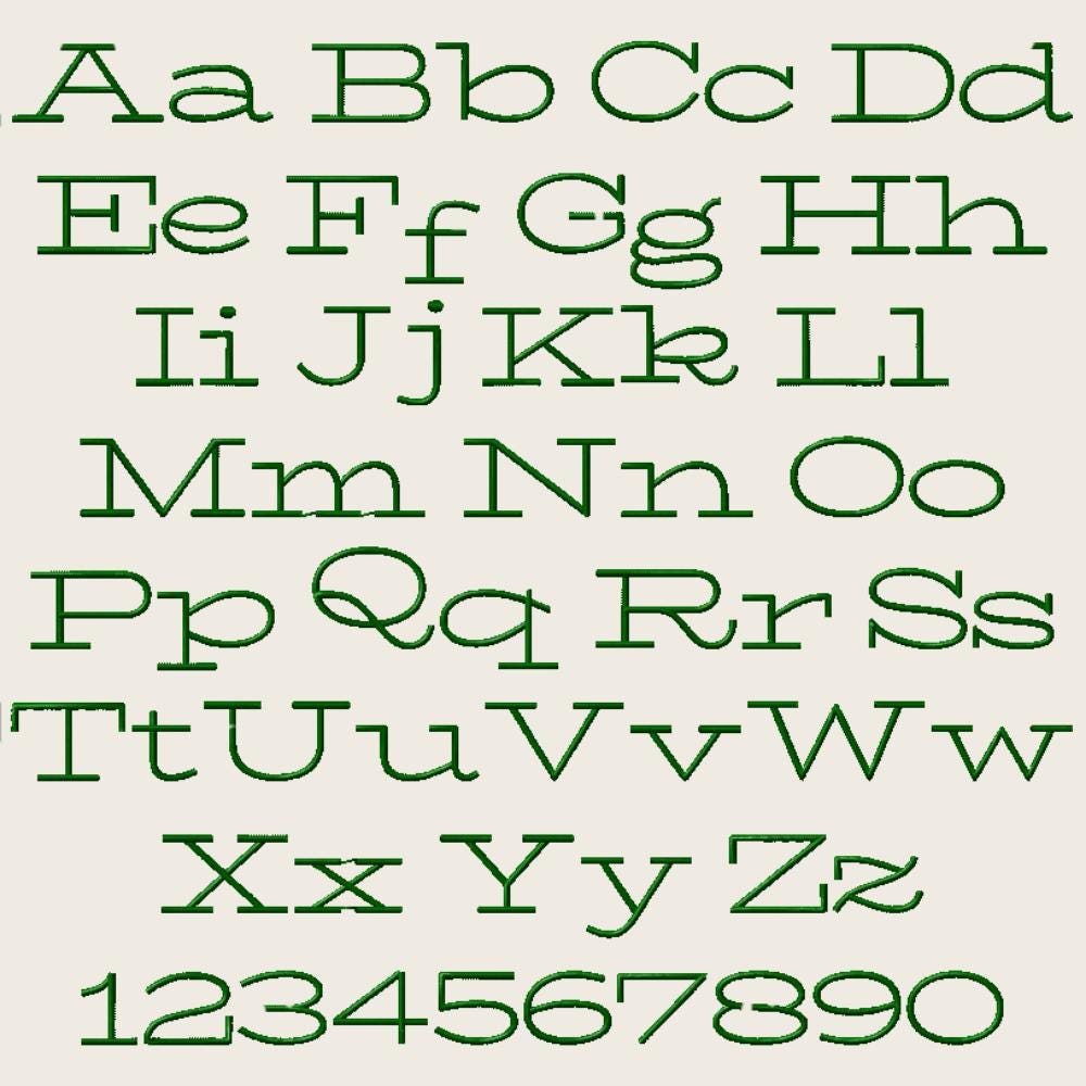 Native BX Embroidery Font, Coastal Hug, 13mm-125mm, Upper/Lower V2