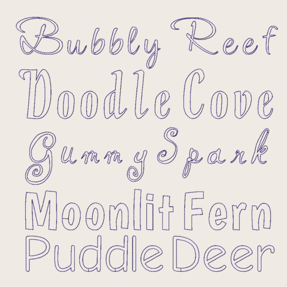 BX Embroidery Font Set, 10 Native BX Fonts For Embrilliance, 13