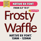 native BX font, Coastal Hug Embroidery, 13mm–125mm Scalable Edits