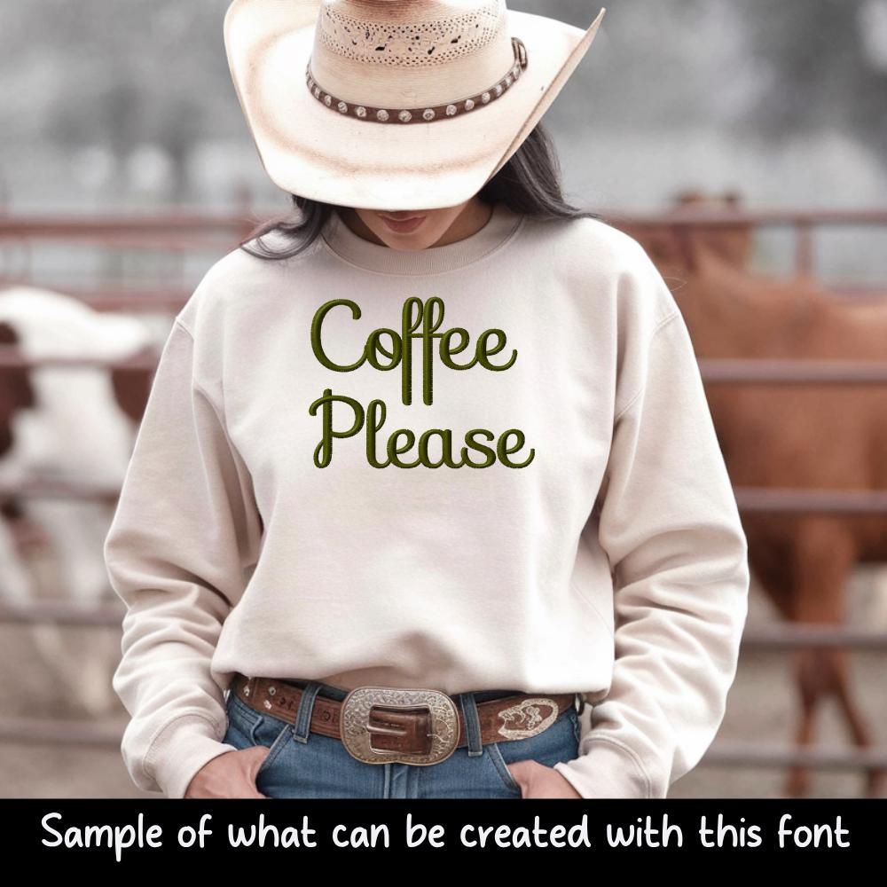 Native BX Embroidery Font, Coastal Hug Monogram, 13mm–125mm Resized