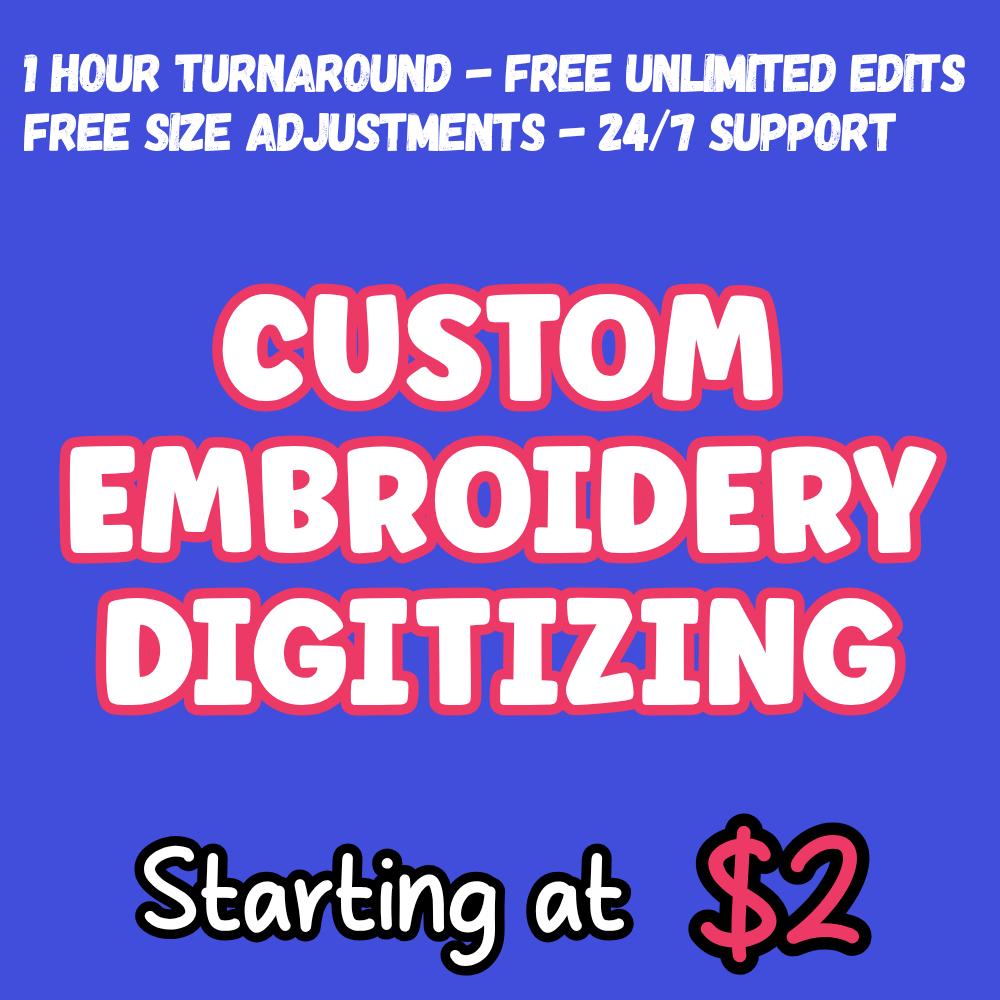Custom Embroidery Digitizing, Convert PNG To PES, Logo Files Fast!