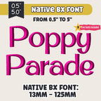 Native BX Embroidery Font, Coastal Hug 13mm–125mm, Embrilliance Obj