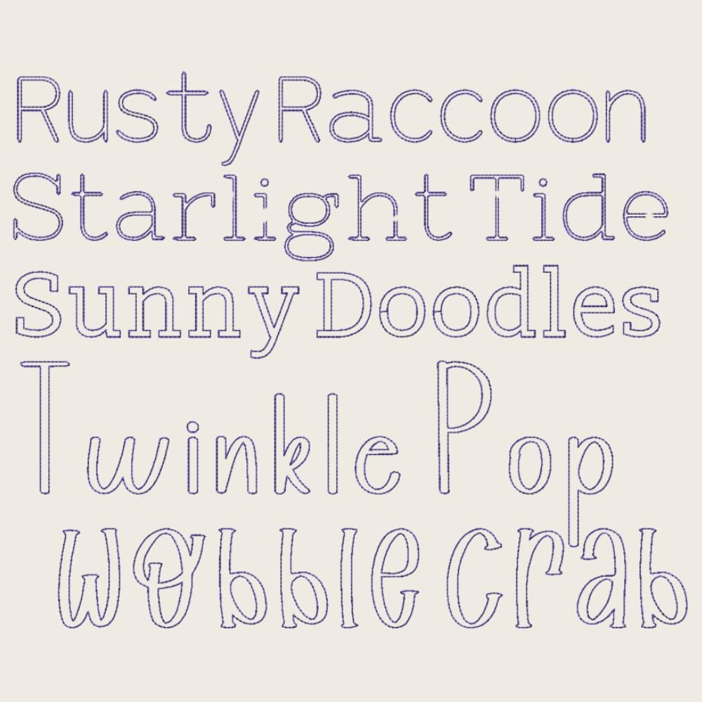 BX Embroidery Fonts' Native BX Embrilliance 10-Font Set 13mm–125mm