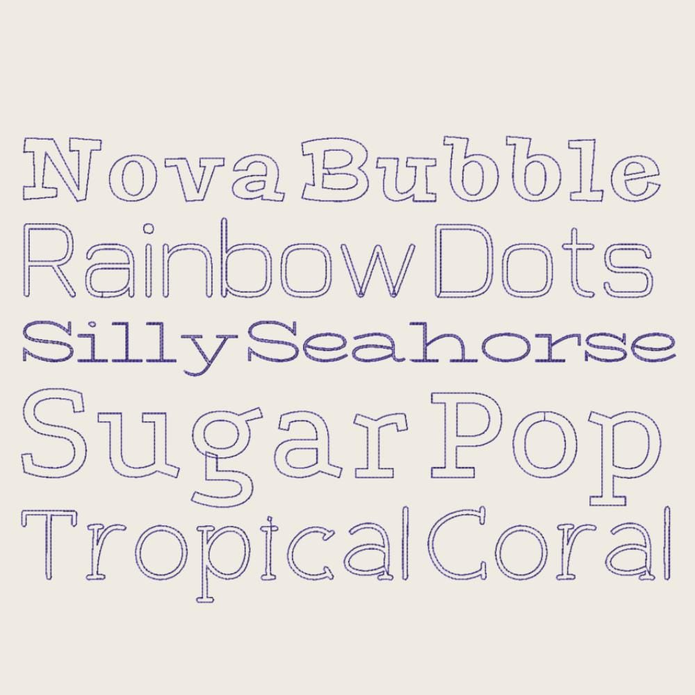BX Embroidery Font, 10 Native BX Embrilliance Set Letters 13–125mm!