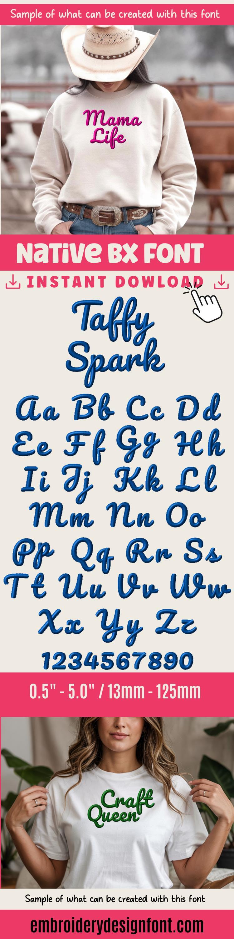 native bx embroidery font, Coastal Hug BX, 0.5–5" Size, Editable!