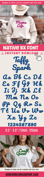 native bx embroidery font, Coastal Hug BX, 0.5–5" Size, Editable!