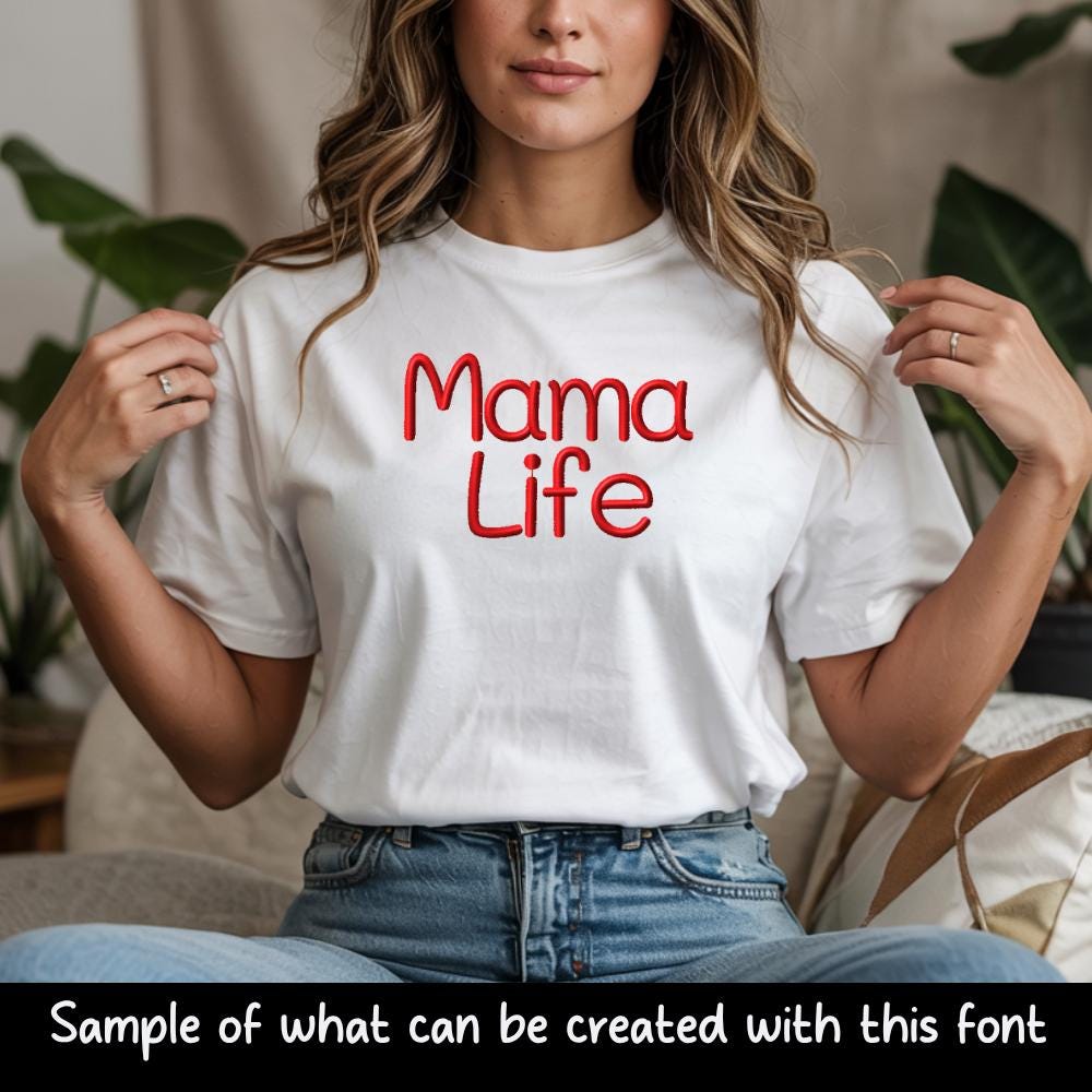 BX Embroidery Font, Coastal Hug BX 13-125mm Editable Object-Based!