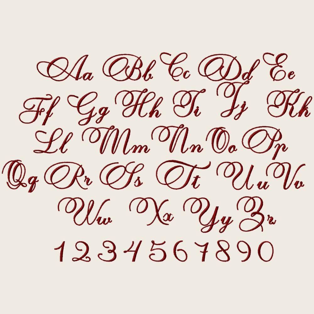 BX Embroidery Font' Thick Script Pebble Parade, 13–125mm, Cursive