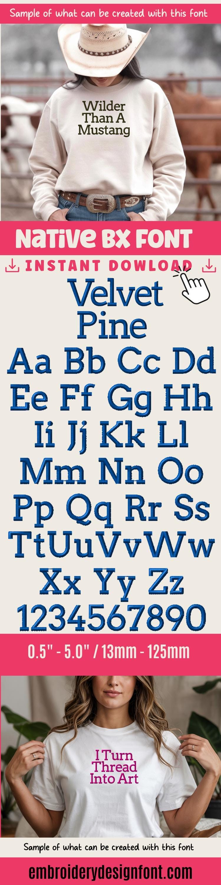 BX Embroidery Font, Coastal Hug Native, 13mm-125mm, EditableProHD