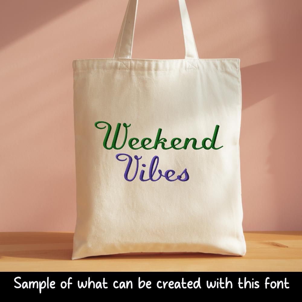BX Embroidery Font, Coastal Hug Native BX, 13mm-125mm Editable Pro