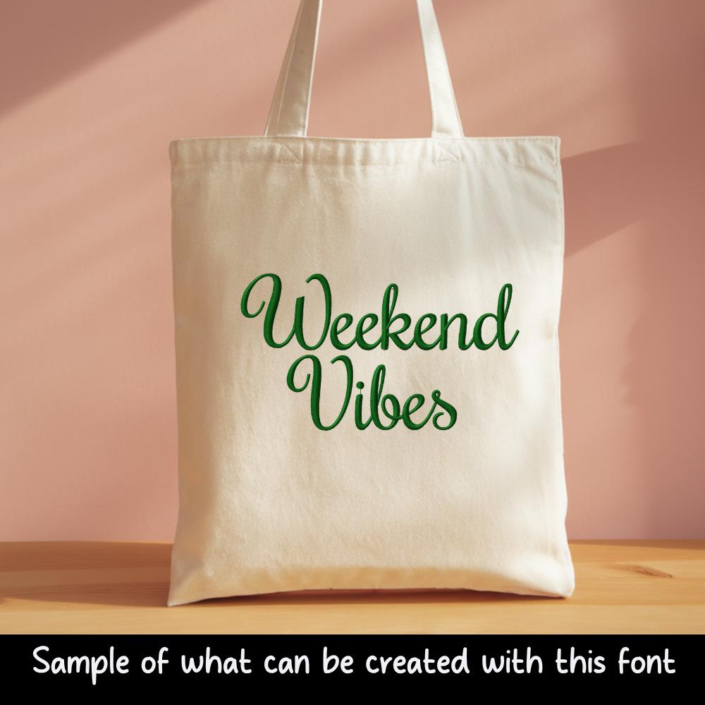 BX Embroidery Font' Coastal Hug BX Font, Embrilliance, 13-125mm