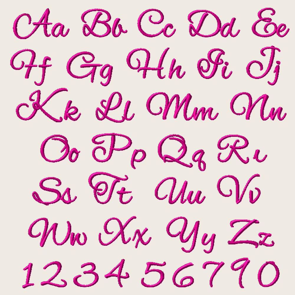 Machine Embroidery Font, BX Cursive Monogram Script, 11 Sizes PES
