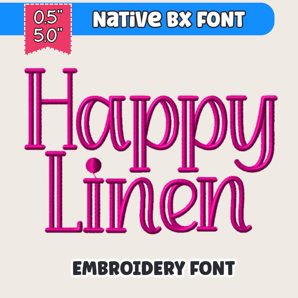 BX Embroidery Font, Tall Skinny Cursive Alphabet PES+ DST 13-125mm