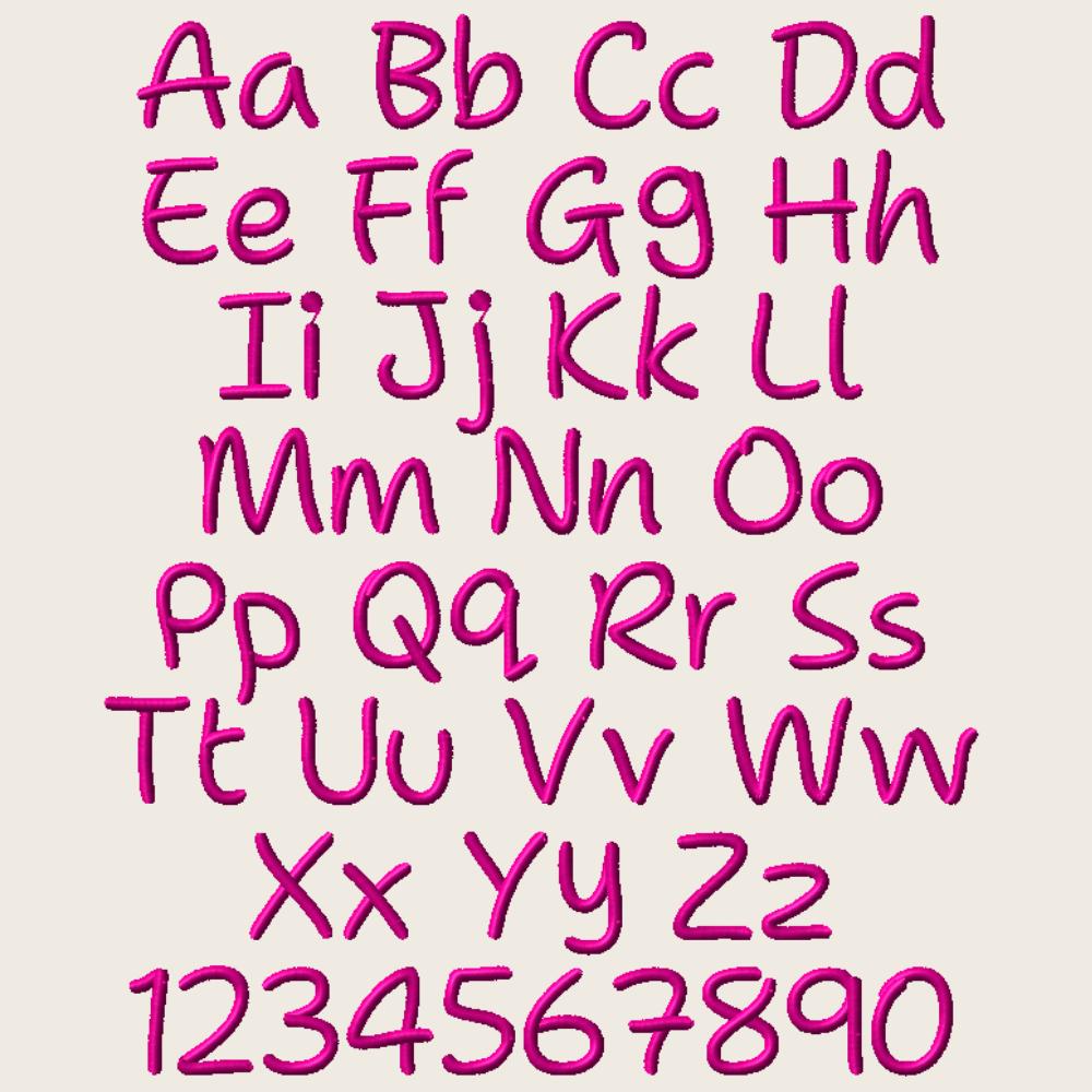 Native BX Font' Coastal Hug Embroidery Font, 13-125mm Object-Based