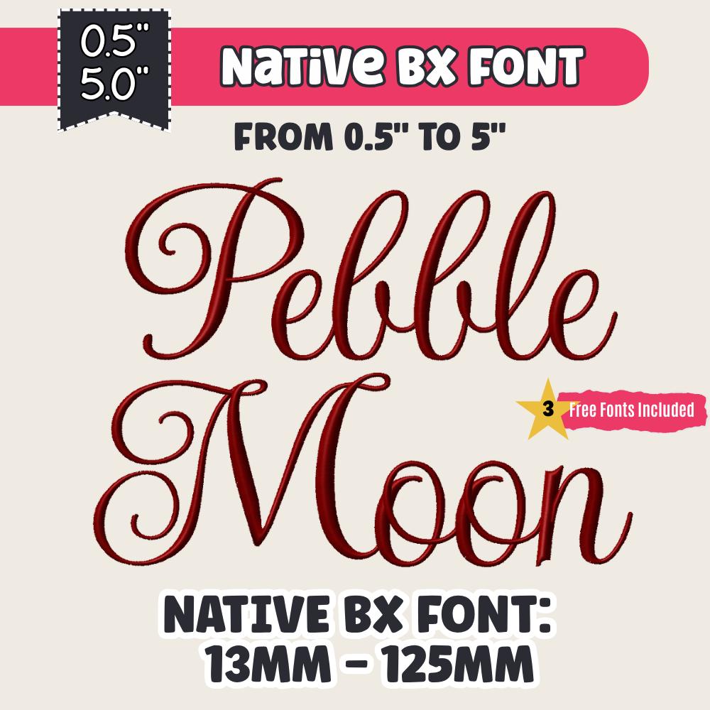 BX Embroidery Font Coastal Hug, Native BX 13mm-125mm Editable Pro