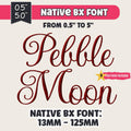 BX Embroidery Font Coastal Hug, Native BX 13mm-125mm Editable Pro