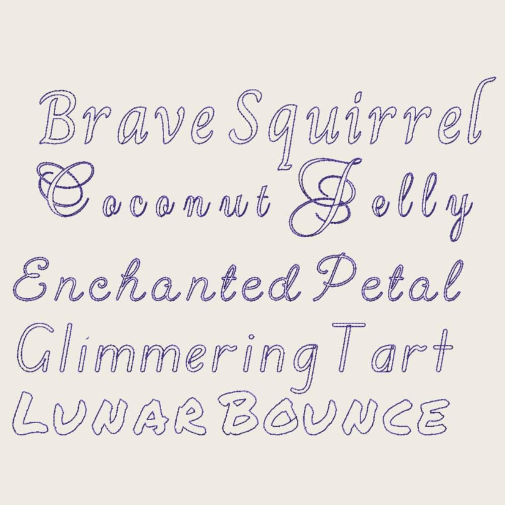 BX Embroidery Font, 10 Native BX Fonts, 13mm-125mm Resizable Upper