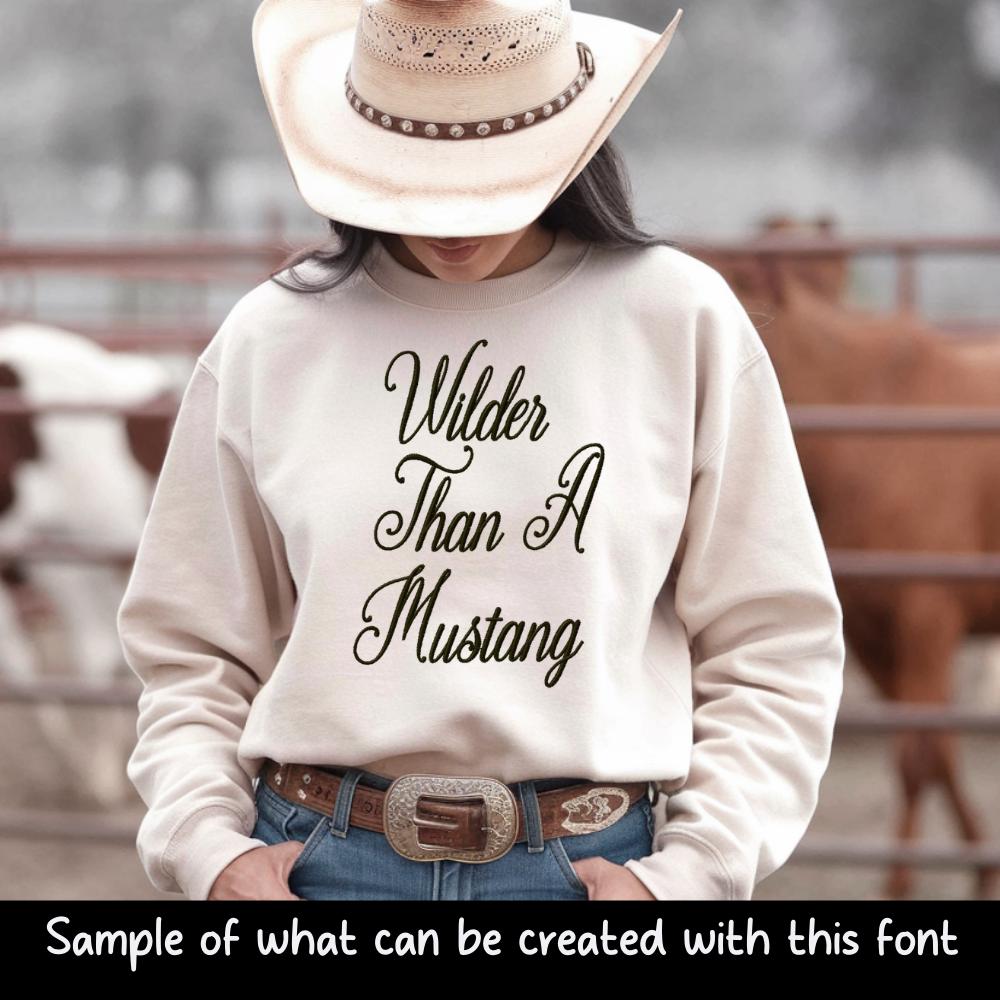 BX Embroidery Font, Skinny Script Peaceful Stitch, PES DST Cursive