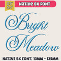 BX Embroidery Font, Skinny Script Bright Meadow, 13-125mm Wedding