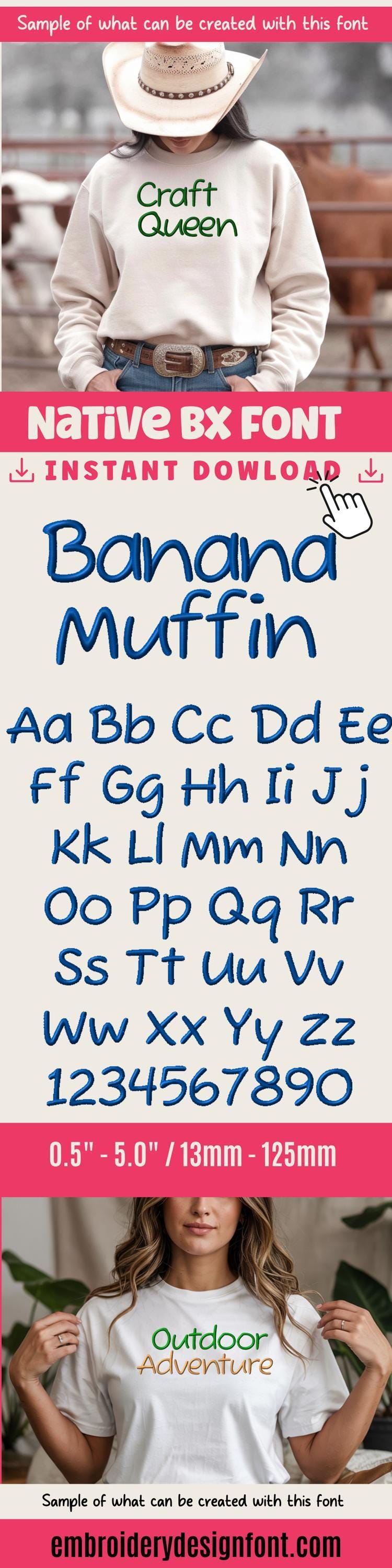 Bx Embroidery Font, Coastal Hug Native Bx, 0.5–5 In. Scalable Set
