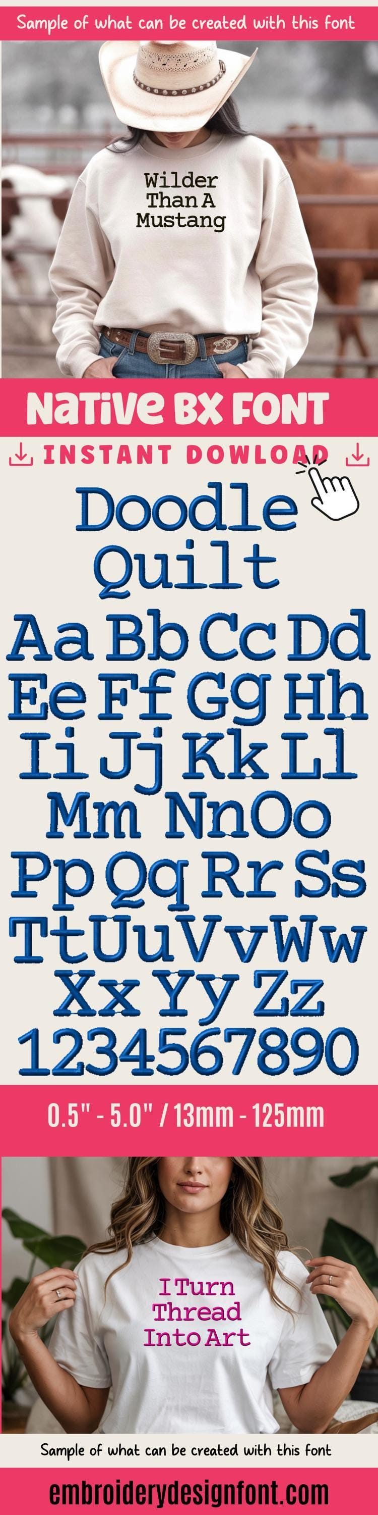 BX Embroidery Font, Coastal Hug BX5 Native 13–125mm, Embrilliance