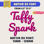 native bx embroidery font, Coastal Hug BX, 0.5–5" Size, Editable!