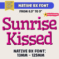 BX Embroidery Font, Coastal Hug Native BX Font, 13mm–125mm Resize