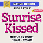 BX Embroidery Font, Coastal Hug Native BX Font, 13mm–125mm Resize