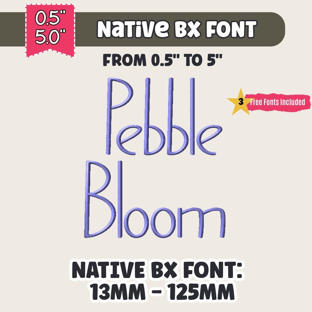 Native Bx Font, Coastal Hug Embroidery Font, 13mm-125mm, Editable!