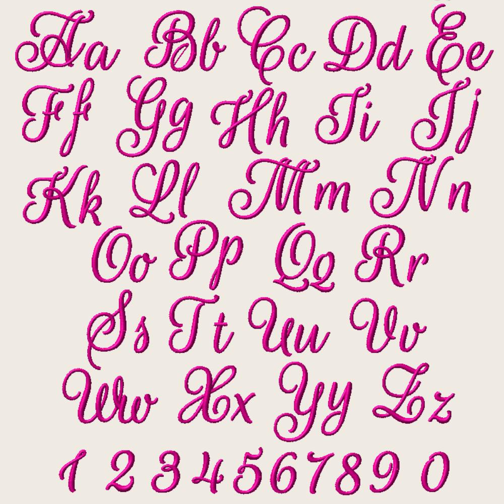 Machine Embroidery Font, BX Cursive Monogram Script, 11 Sizes PES