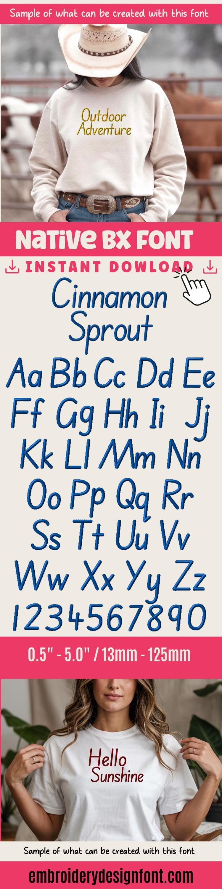 Native BX Font, Coastal Hug Embroidery Alphabet BX, 13-125mm Plus