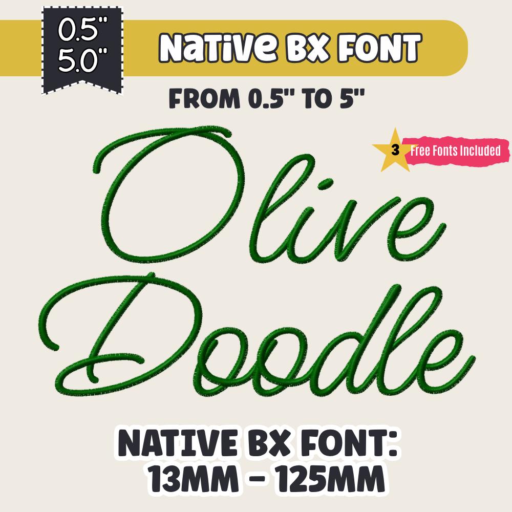 Bx Embroidery Font Coastal Hug Native BX Font 13mm–125mm Editable