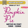 Native BX Embroidery Font, Coastal Hug BX Alphabet 13mm–125mm Size