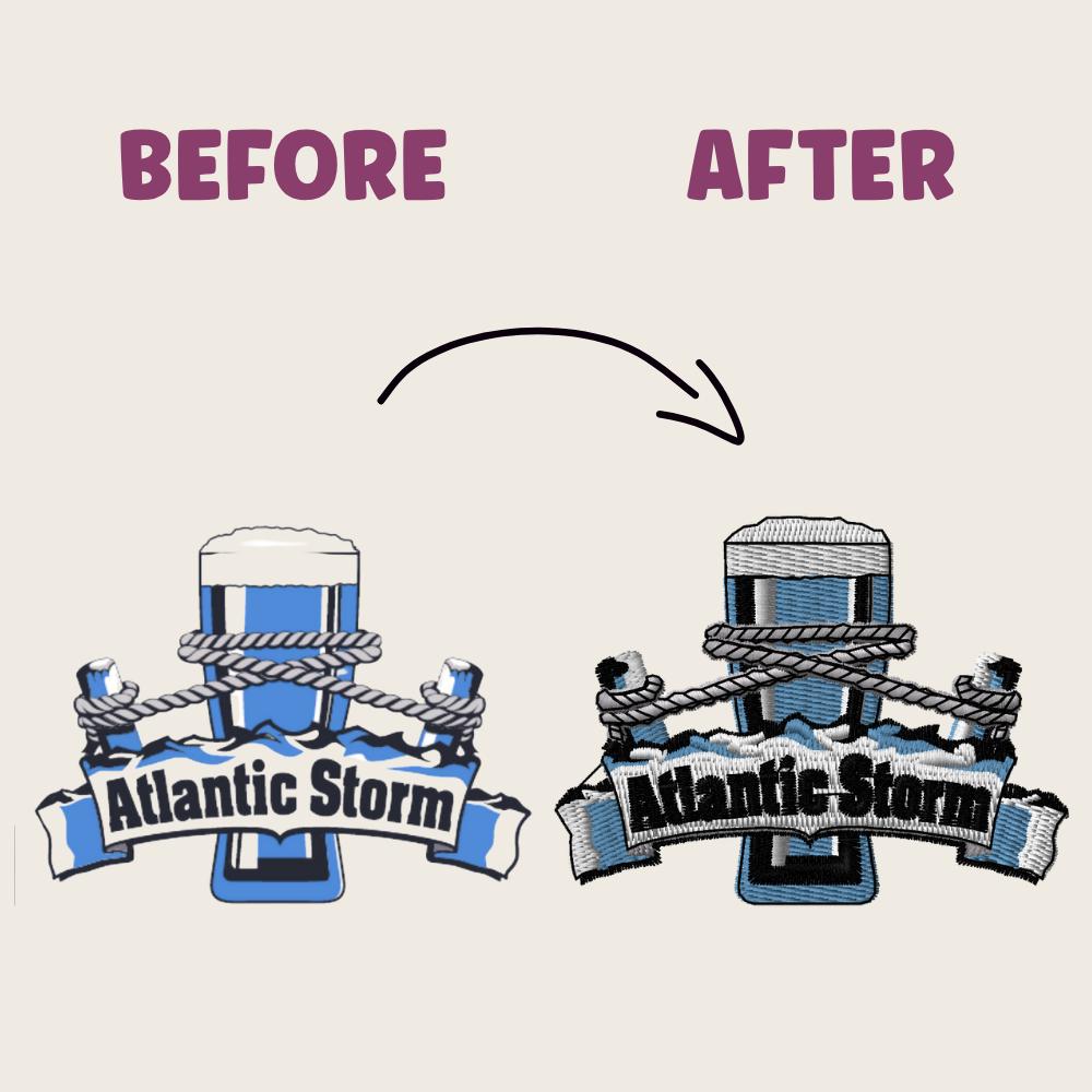 Custom Embroidery Digitizing, Logo & Image Digitize, DST/PES Files